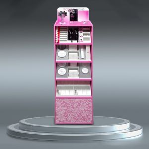 粉色化妆品展示架